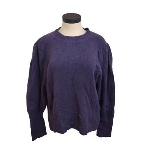 J. Crew Women's Sweater Merino Wool Alpaca Blend Pullover Purple Size Large